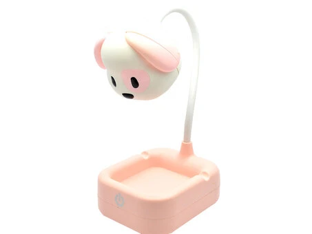 Настольная LED лампа 81L 1200mAh собака розовая