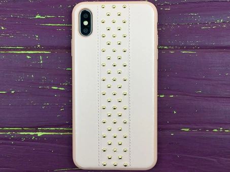 Накладка Leather metal iPhone Xs Max Pink
