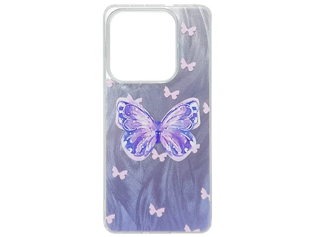 Накладка Paint Stroke Butterfly Redmi Note 14 purple