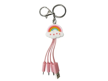 Кабель-брелок 3D Design 3in1 pink rainbow