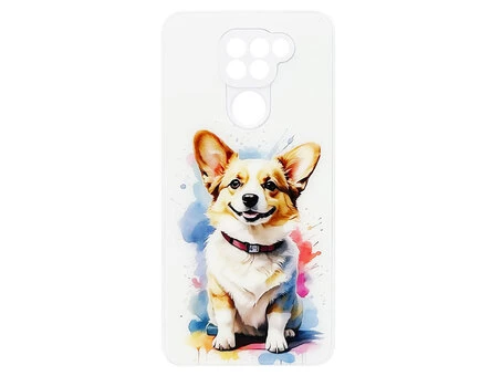 Накладка Marble and Art Design Redmi Note 9 corgi white