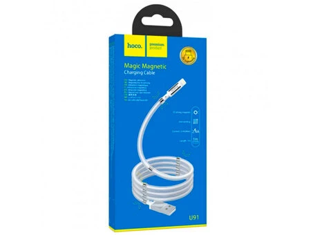 Кабель HOCO U91 Magnetic 2.4A Lightning (1m) white