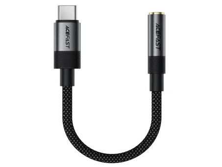 Перехідник AUX AceFast J12 Type-C to 3.5mm black