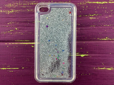 Аквариум блестки iPhone 4 Silver