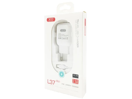 МЗП XO L37 2в1 1USB/2.1A + кабель Lightning white