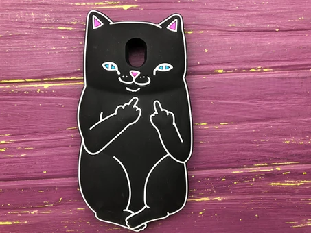3D Котик Фак Samsung J530 Черный