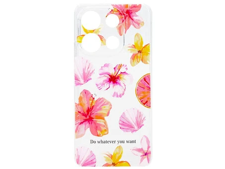 Силиконовый чехол Hawaiian Flowers Camera для Redmi Note 13 clear