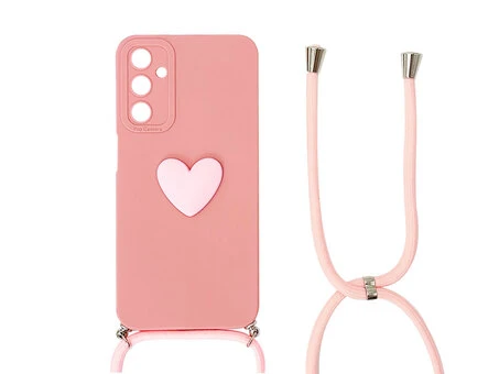 Накладка 3D Heart Crossbody Samsung A24 pink