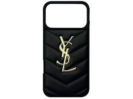 Накладка Leather Puffer iPhone 17 Pro Max YSL black