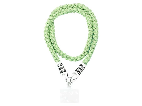 Ремінець-шнурок для телефону Knitting з карабіном light greeen