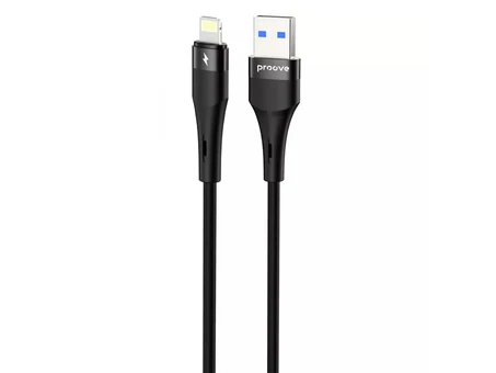 Кабель Proove Light Silicone Plus Lightning 2.4A (1m) black