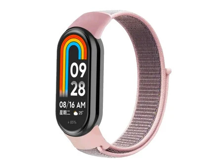 Ремінець Nylon Mi Band 8/9/10 pink/gray