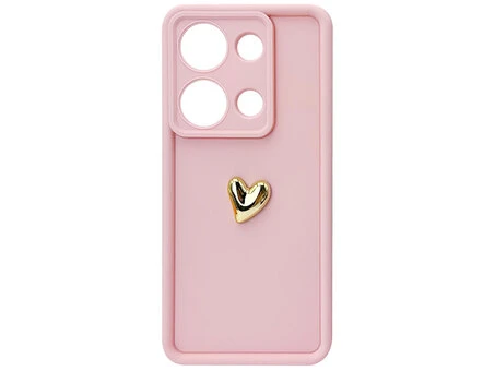TPU 3D Gold heart Camera Redmi Note 13 Pro 4G/Poco M6 Pro 4G/Redmi Note 14S pink
