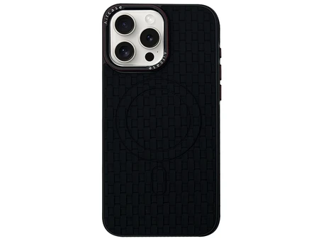 Накладка AirCase MagSafe iPhone 15 Pro weaving black