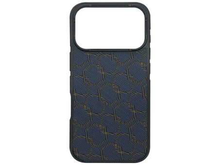 Накладка Luxury Carbon Fiber Pattern MagSafe iPhone 17 Pro Max blue/beige