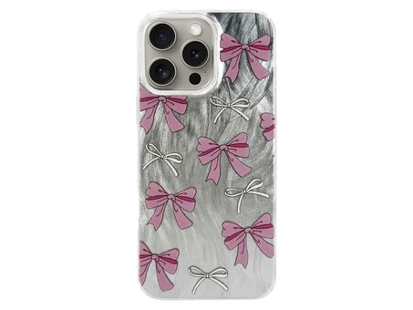 Накладка Paint Stroke Bows iPhone 16 Pro Max silver