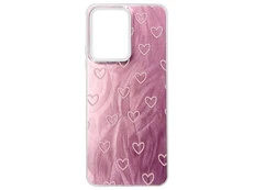 Накладка Paint Stroke Hearts Redmi Note 12 pink