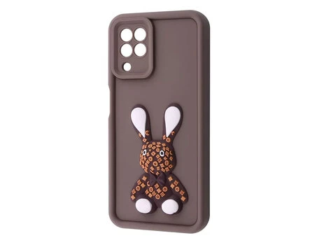 TPU 3D Rabbit Camera Samsung A22/M22/M32 brown