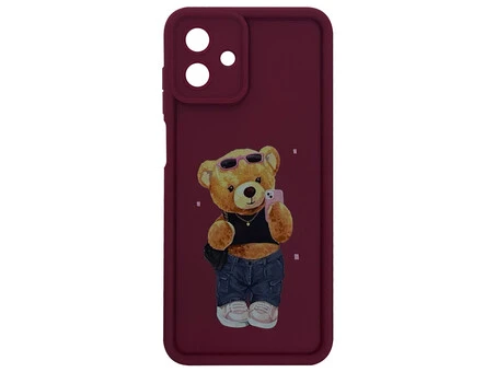 TPU Bear Camera Samsung A07 marsala