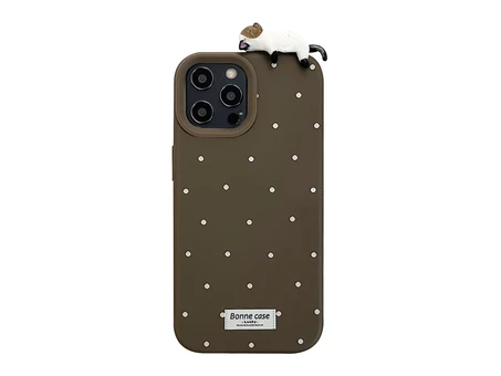 TPU Bonne Case+Cat iPhone 15 brown