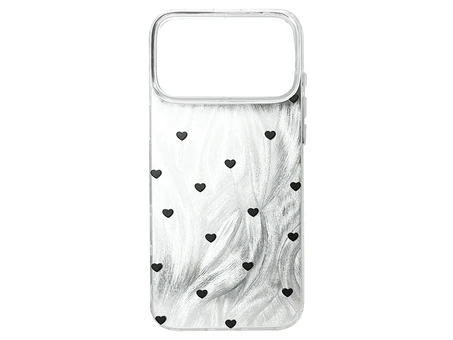 Накладка Paint Stroke Hearts iPhone 17 Pro Max silver