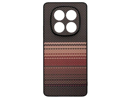 Накладка Elite Carbonique Redmi Note 14 Pro beige/red/black