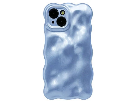 Crumpled Case Wavy Camera iPhone 15 blue