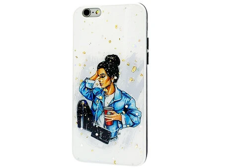 Накладка Confetti iPhone 6 Girl with bag YSL