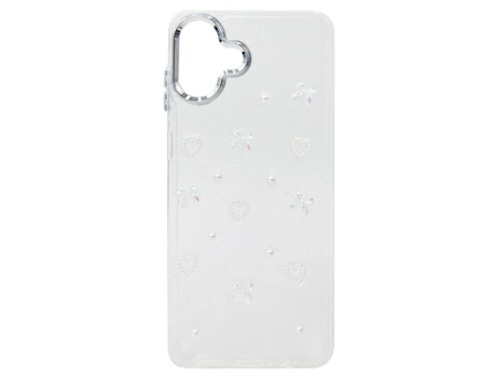 Накладка Золотий Пил 3D Metal Frame Samsung A07 bow/heart clear