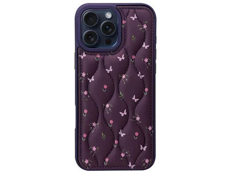 Накладка Leather Material iPhone 15 Pro Max marsala flower