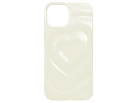Накладка 3D Heart Glow Case iPhone 15 milk