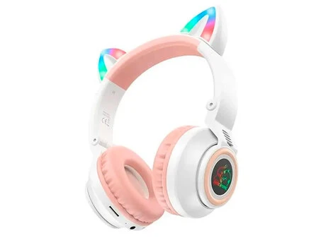 Навушники BOROFONE BO18 CAT EAR Wireless white/pink
