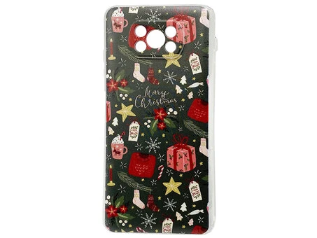 Накладка силікон Print Poco X3/X3 Pro Merry Christmas green