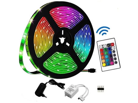 LED стрічка світлодіодна 220V RGB 3528 5m 12V з пультом