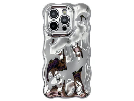 Crumpled Case Wavy Camera iPhone 14 Pro Max silver