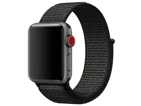 Нейлоновый спортивный ремешок для Apple Watch 38/40/41/42mm(сер.10) черный