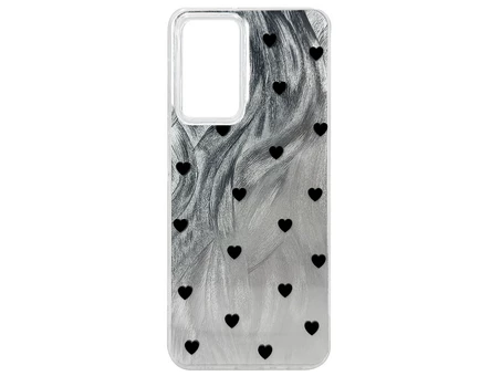 Накладка Paint Stroke Hearts Samsung A25 silver