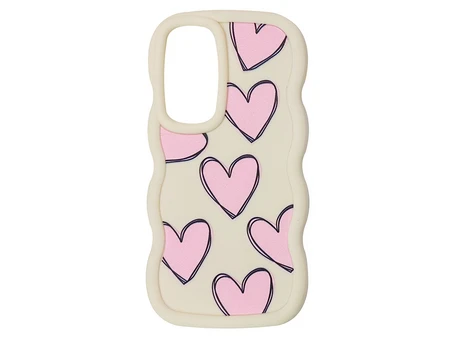 TPU Wavy Sides Samsung S24 FE big hearts vanilla