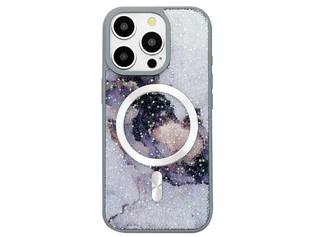 Накладка Crystal Geode MagSafe iPhone 16 Pro Max gray