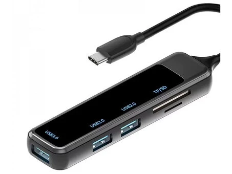 Type-C HUB USB3.0/2 USB2.0/ TF/SD black