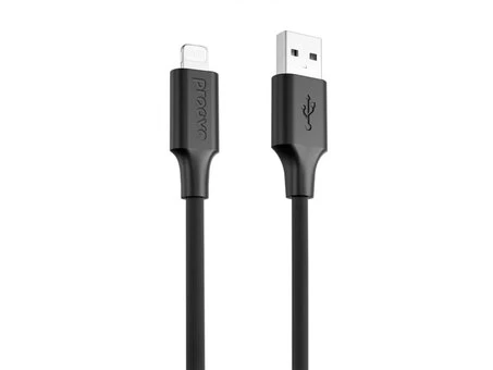 Кабель Proove Striped Silicone Lightning 2.4A (1m) black