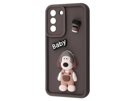 TPU 3D Toys Dog Camera Samsung S21 FE brown