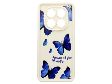 TPU Butterflies Blue Camera Redmi Note 14 Pro vanilla