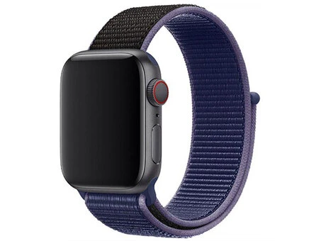 Нейлоновый спортивный ремешок для Apple Watch 38/40/41/42 мм (сер. 10) темно-синий/черный