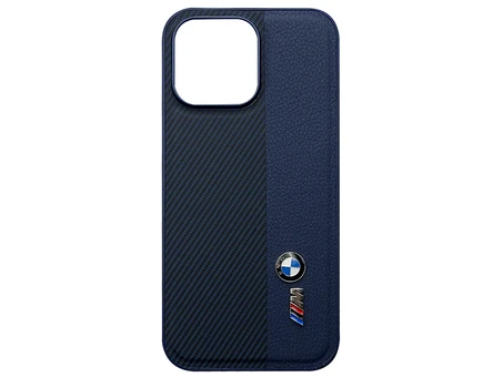 Чохол Leather Metal Logo BMW iPhone 16 Pro Max blue