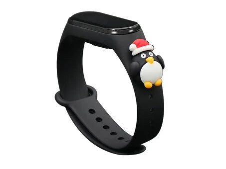 Ремінець Cartoon New Year Mi Band 5/6 penguin black