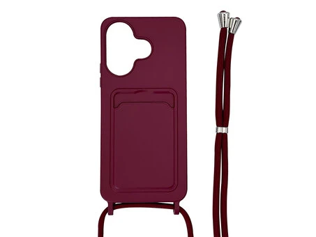 Crossbody CARD CASE Redmi 13/Poco M6 marsala
