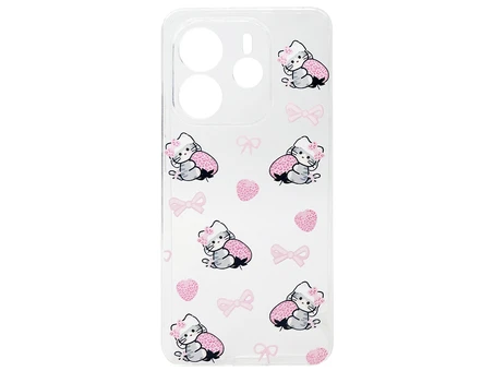 Накладка TPU Clear Joy Redmi Note 14 4G strawberry cats