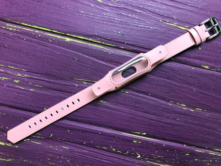 Ремешок кожа Xiaomi Mi Band 2/3 pink