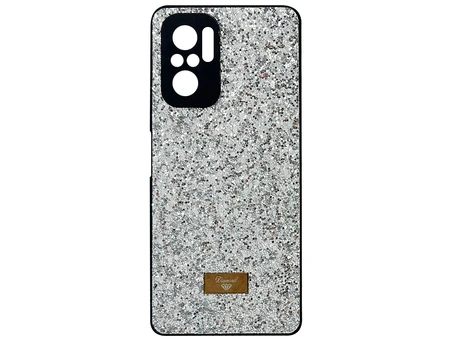 Накладка Level Shining Diamond Redmi Note 10/10s/Poco M5s silver